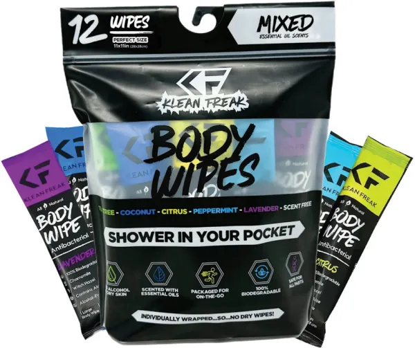 Klean Freak Klean Freak Body Wipes 12-Pack KFDZMX12