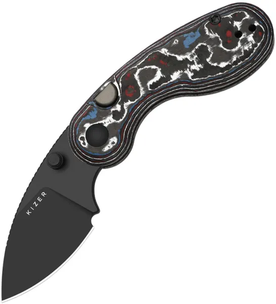 Kizer Cutlery Microbe Button Linerlock CF KI2742A2
