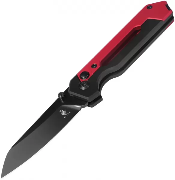 Kizer Cutlery Hyper Button Lock Blk-Red KI3632A2