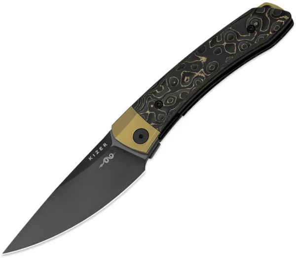 Kizer Cutlery Mini MoMo Linerlock CF Gold KI3663A3
