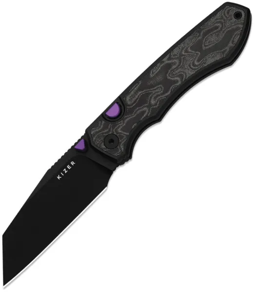Kizer Cutlery Wharning Button Linerlock Blk KI3738A2