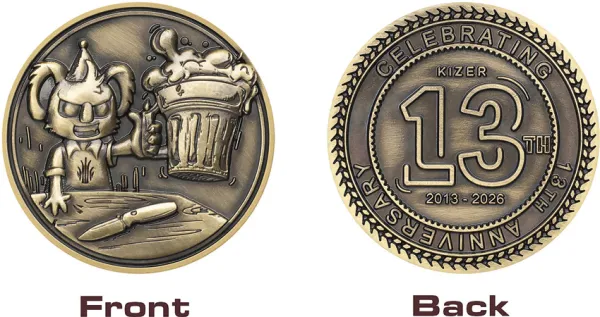Kizer Cutlery 13th Anniversary Coin Free Wit KIAC13