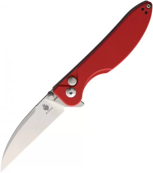 Kizer Cutlery Sway Back Button Lock Red KIV3566N3