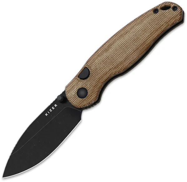 Kizer Cutlery Phoca BD Button Linerlock Brn KIV3781BDA1