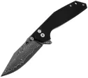 Klaken Knives Noir Button Lock Damascus BK - KKNJ284DM