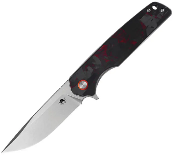Klaken Knives Warpath Linerlock Black-Red CF KKNJ354RD Klaken Knives Warpath Linerlock Black-Red CF KKNJ354RD