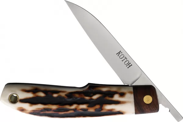 Kotoh Knives Folder Stag D2 KOT422521
