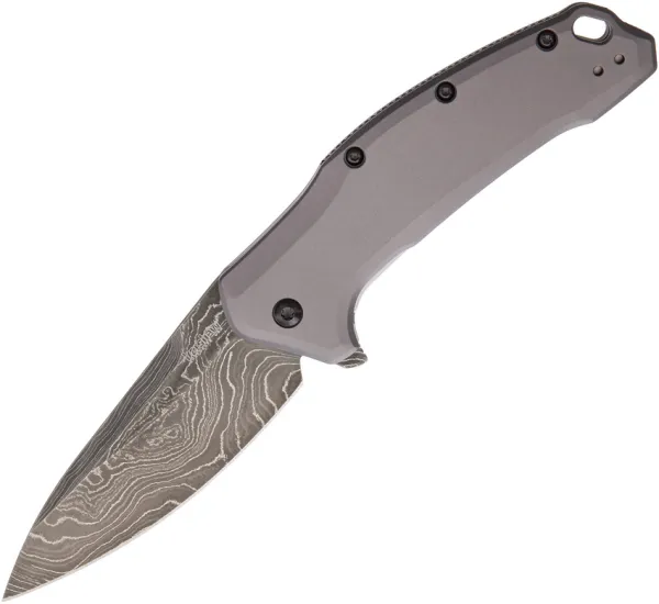 Kershaw Link Linerlock A-O Damascus knives KS1776GRYDAM