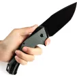Kansept Knives Hellx Framelock D2 Grn Mic KT1008F1