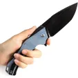 Kansept Knives Hellx Framelock D2 Blue Mic KT1008F3