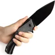 Kansept Knives Hellx Framelock D2 Blk Mic KT1008F4