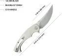 Kubey Scimitar Linerlock White KUB173I