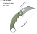 Kubey Wrath Karambit Linerlock Green KUB261B