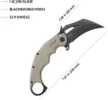 Kubey Wrath Karambit Linerlock Tan KUB261G