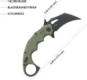 Kubey Mini Wrath Karambit Linerlock KUB262F