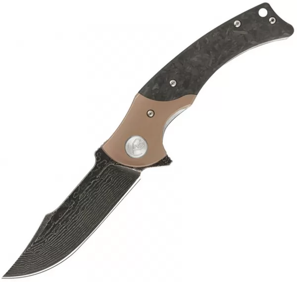 Kubey Damascus Linerlock Brown KUB902C