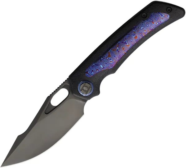 Kunwu Knives Jericho Framelock Timascus KUNK713TR14