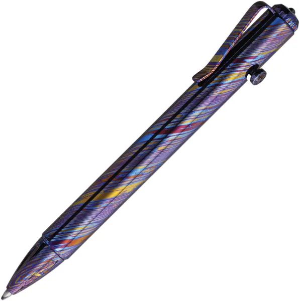 Kunwu Knives Bolt Action Pen Timascus KUNKWPEN1