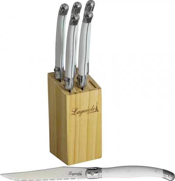 Laguiole LA TOUR Luxury Steak Knife Set White LAGKLW