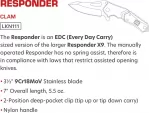 Lansky LKN111 Responder Linerlock (LS sharpeners LKN111