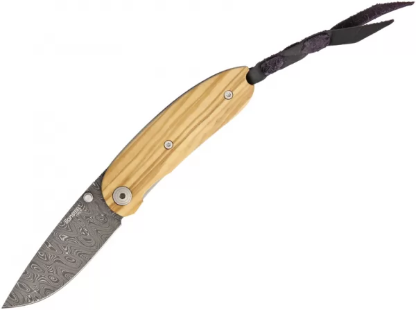 LionSTEEL Mini Damascus Olive Wood LST8210DUL