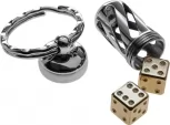 LionSTEEL Acorn Dice Set of 2 Brass - LSTDDOT