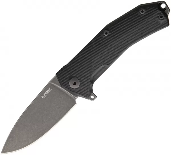 LionSTEEL KUR Linerlock Bl Stonewash LSTKURBBK