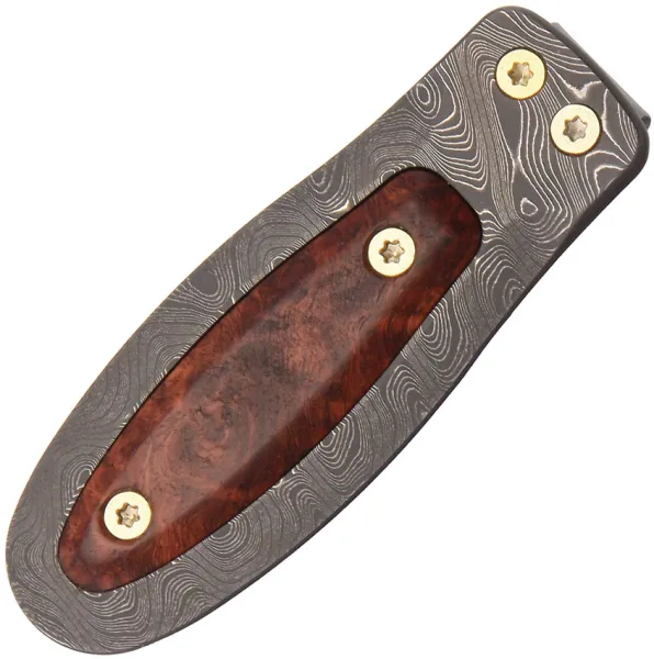 LionSTEEL Money Clip Damascus Briarwood LSTPBDRA