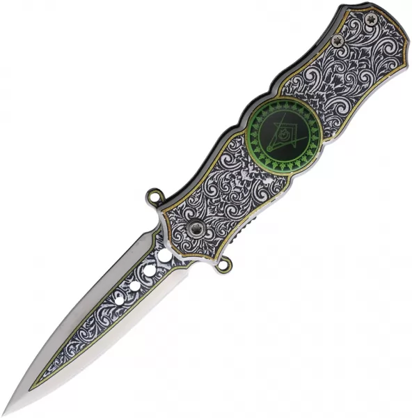 Miscellaneous Masonic Spinner Linerlock knives M4558