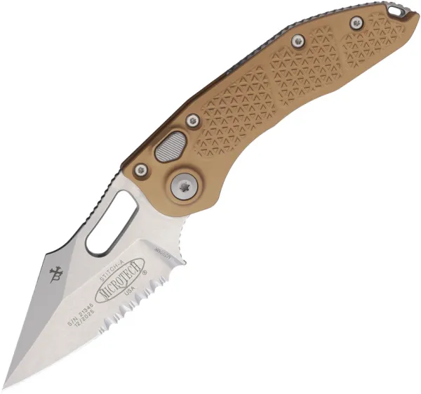 Microtech Auto Stitch S-E Button Lock MCT16911BN