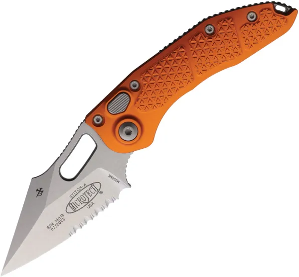Microtech Auto Stitch Button Lock Orange MCT16911OR