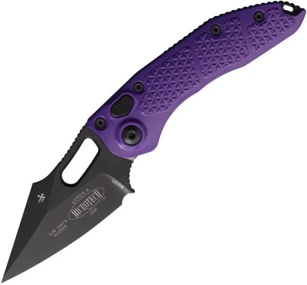 Microtech Auto Stitch S-E Button Lock Pl MCT1691PU