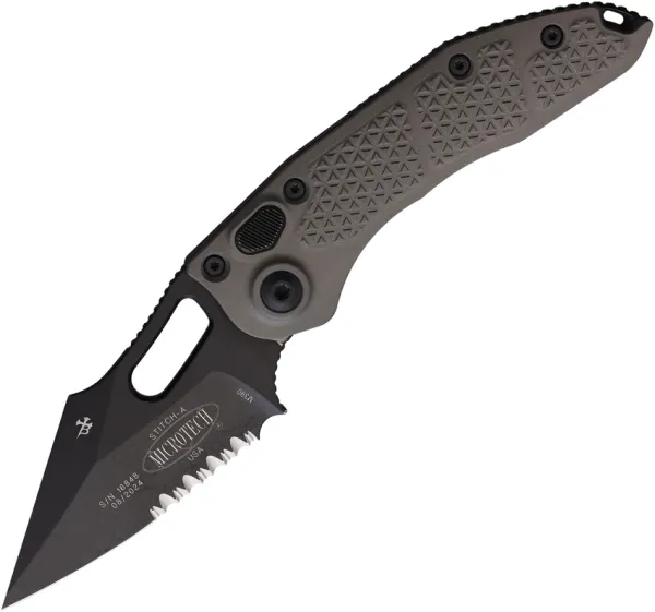 Microtech Auto Stitch S-E Button Lock AP MCT17796