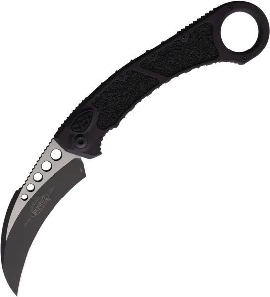Microtech Auto Hawk Button Lock Black MCT2661T