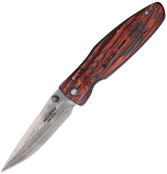 Mcusta Leyasu Linerlock Damascus knives MCU183D