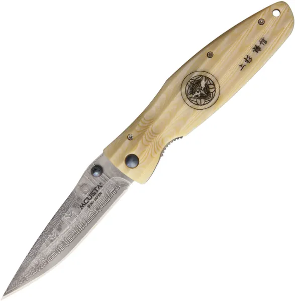 Mcusta Gunshin Linerlock Damascus knives MCU185D