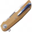 MKM-Maniago Knife Makers Clap Linerlock Natural Micarta MKML0112