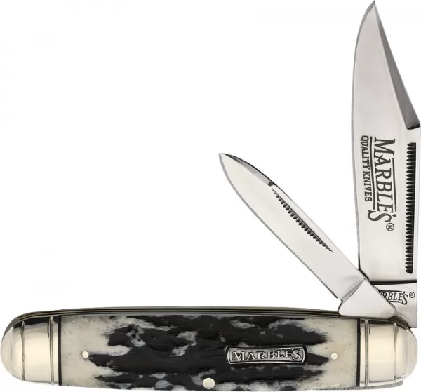 Marbles Cattleman Black Stag Bone knives MR475