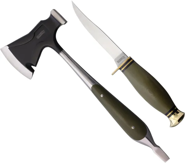Marbles Hunter Combo Green Micarta knives MR728