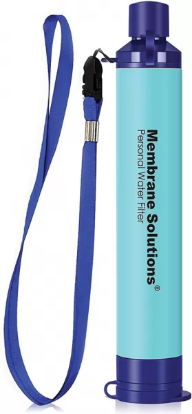 Membrane Solutions Water Filter Straw Blue MSLOESF002