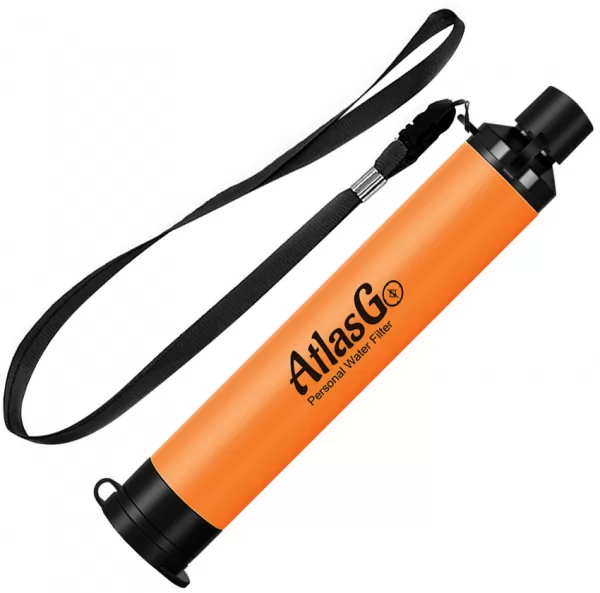 AtlasGo Water Filter Straw Orange MSLOESF017G
