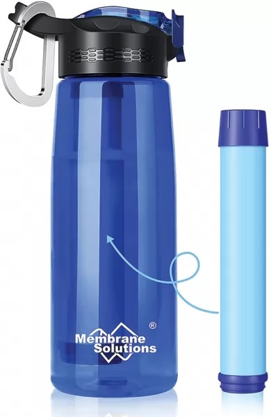 Membrane Solutions Water Filter Bottle Blue MSLOEWB001