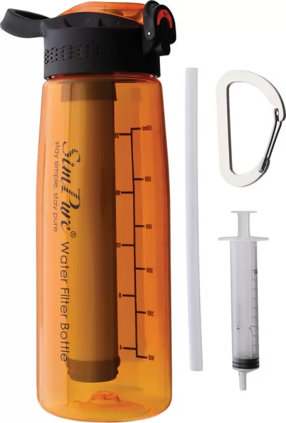 Simpure Water Filter Bottle Orange MSLOEWB008
