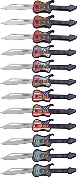 MTech Guitar Framelock Assortment 12 knives MT1038POP