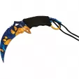 Mtech Karambit Fixed Blade Blue knives MT2076BY