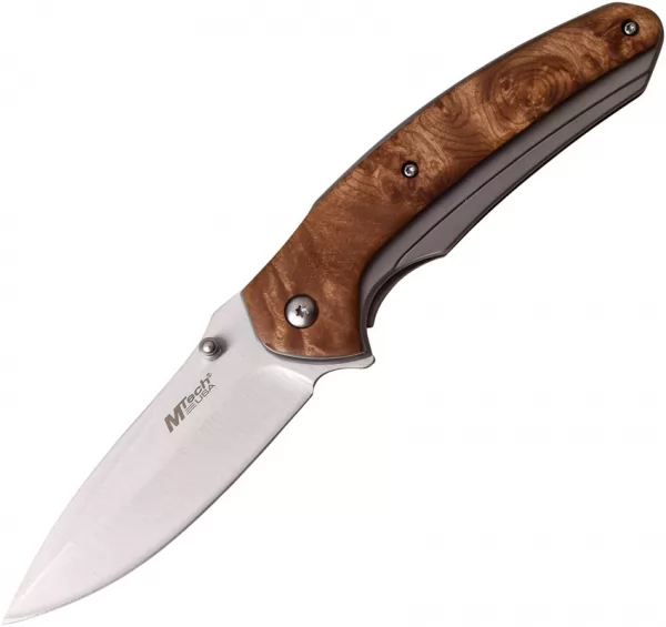 MTech Framelock Burl Wood knives MT968SBW