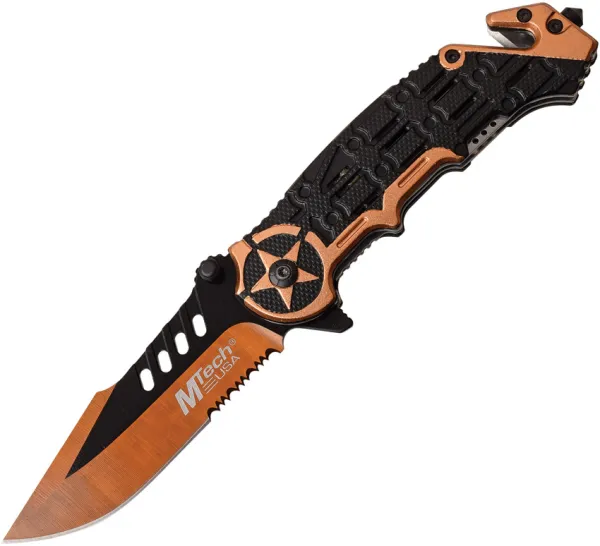 MTech Linerlock A-O Orange knives MTA1008YL