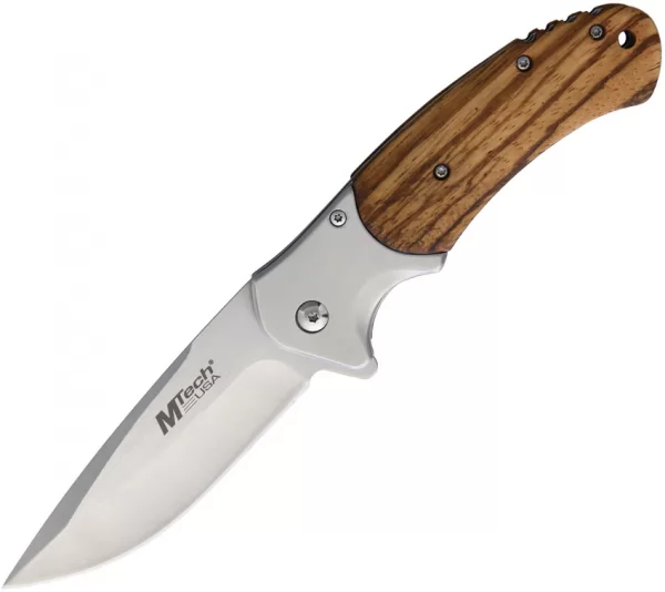 MTech Linerlock A-O Zebrawood knives MTA1155ZW