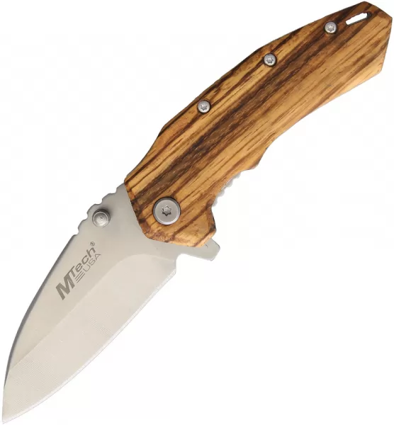 MTech Linerlock A-O Zebrawood knives MTA1158ZW