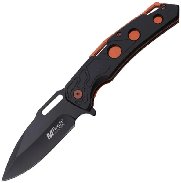 Mtech Linerlock A-O Blk-Org knives MTA2026BK